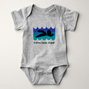 Swimming Design Customisable Baby Clothing Bodysuit