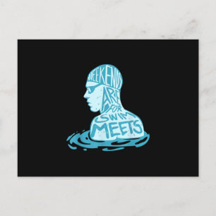 Swimming Design Gift For Swimmer Summer Gift Announcement Postcard