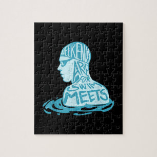 Swimming Design Gift For Swimmer Summer Gift Jigsaw Puzzle