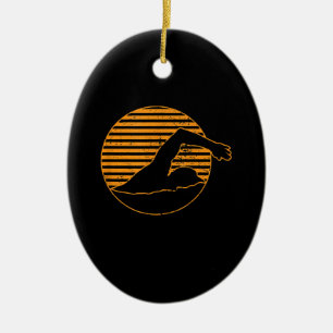 Swimming Design Gift For Swimming Lover Ceramic Tree Decoration
