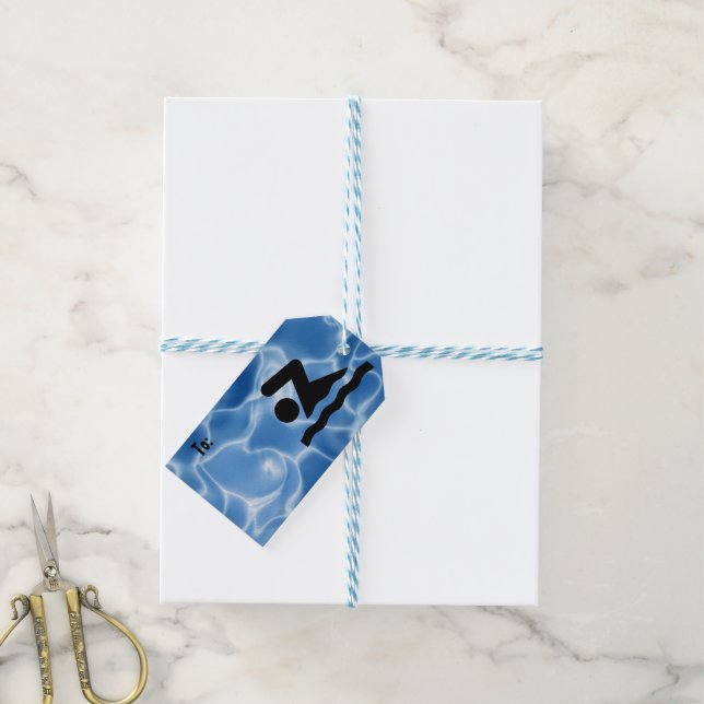 Swimming Design Gift Tags (With Twine)