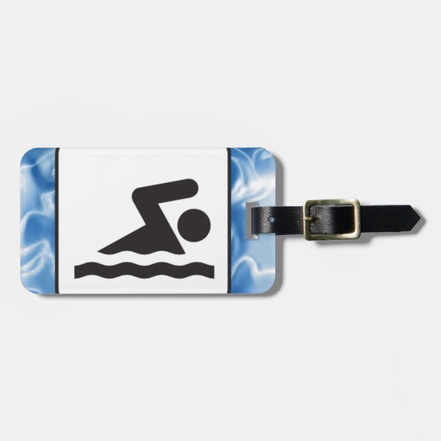 Swimming  Design Luggage Tags (Front Horizontal)
