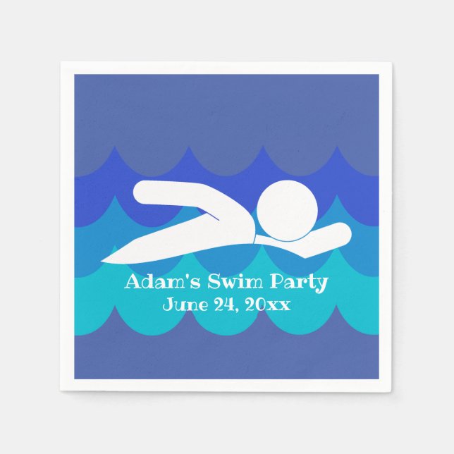 Swimming Design Paper Napkins (Front)