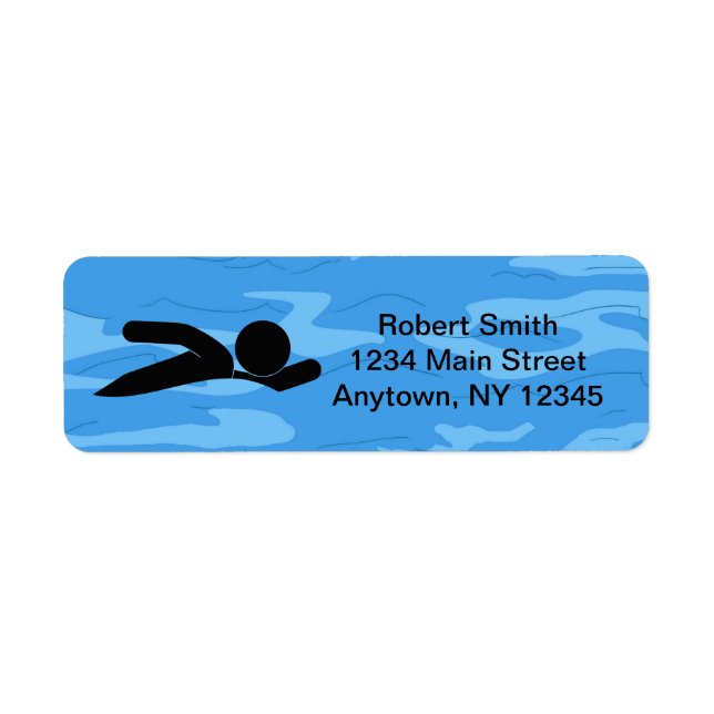 Swimming Design Return Address Labels (Front)