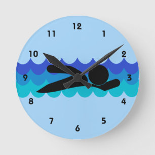 Swimming Design Wall Clock