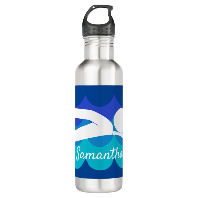 Swimming Design Water Bottle (Front)