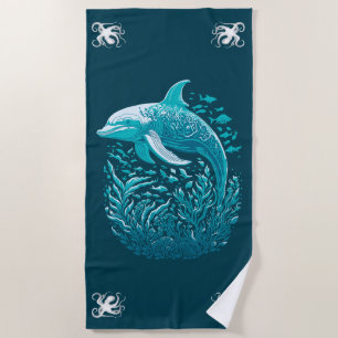 Swimming Dolphin Beach Towel