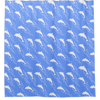 Swimming dolphins design shower curtain
