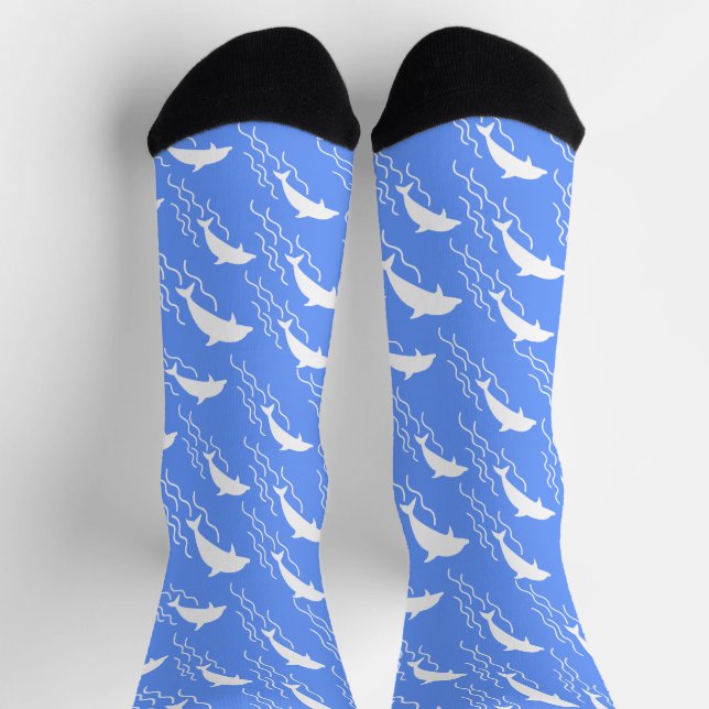 Swimming dolphins pattern socks (Top)