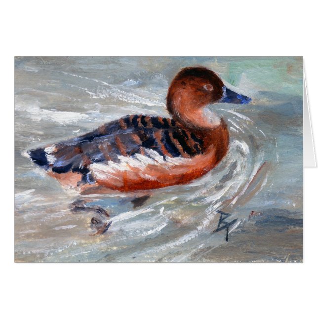 Swimming Duck Blank Card (Front Horizontal)