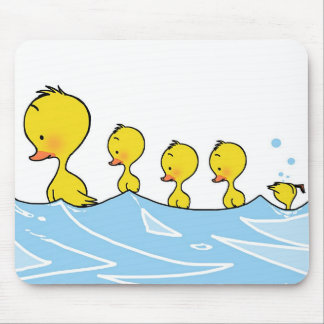 Swimming duck family mouse mat