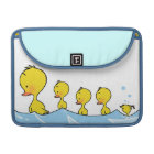 Swimming duck family