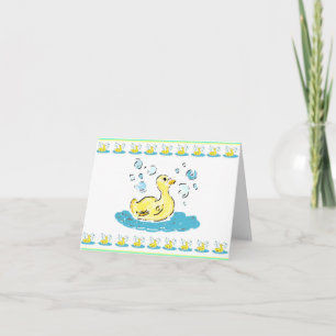 Swimming Ducks n Bubbles GIFT Note Thank You Card