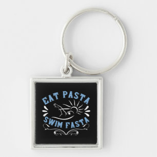 Swimming - Eat Pasta Swim Fasta Key Ring