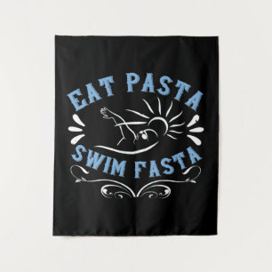 Swimming - Eat Pasta Swim Fasta Tapestry