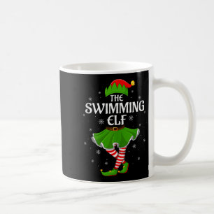Swimming Elf Christmas Family Girls Women Elf Squa Coffee Mug