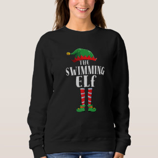 Swimming Elf Funny Matching Group Sport Christmas  Sweatshirt