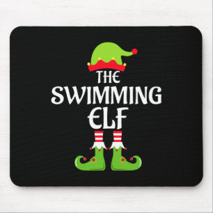 Swimming Elf Matching Family Group Christmas Party Mouse Mat