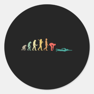 Swimming Evolution For Swimmers Classic Round Sticker