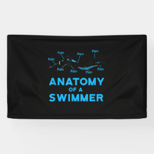Swimming Fan Gifts Anatomy Of A Swimmer Banner