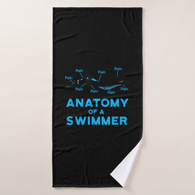 Swimming Fan Gifts Anatomy Of A Swimmer Bath Towel (Bath Towel)