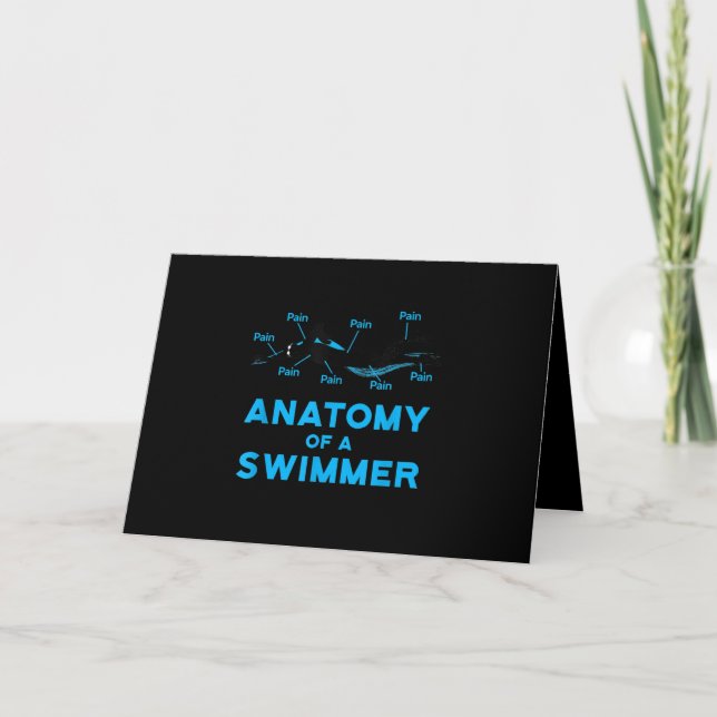 Swimming Fan Gifts Anatomy Of A Swimmer Card (Front)