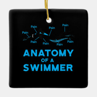 Swimming Fan Gifts Anatomy Of A Swimmer Ceramic Ornament