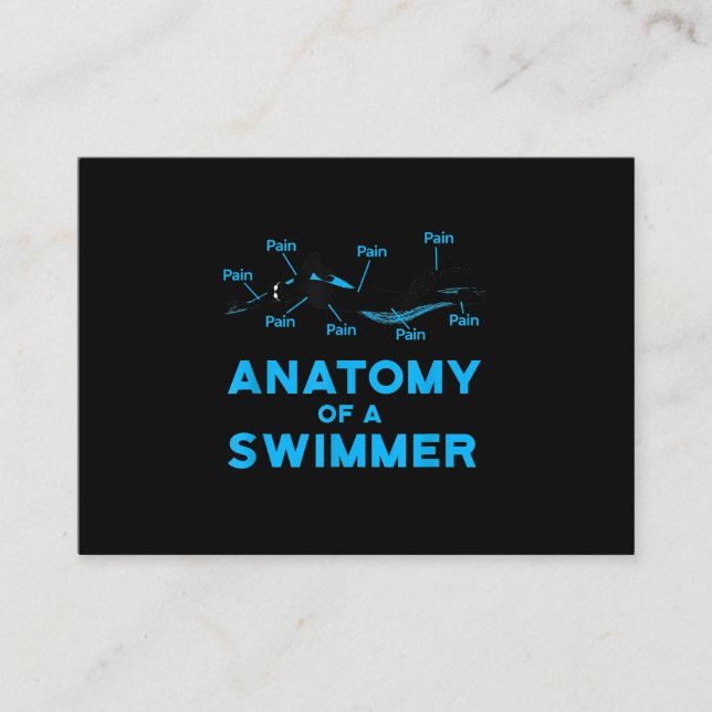 Swimming Fan Gifts Anatomy Of A Swimmer Enclosure Card (Front)