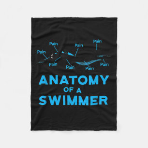 Swimming Fan Gifts Anatomy Of A Swimmer Fleece Blanket