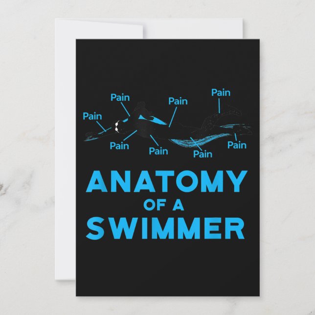 Swimming Fan Gifts Anatomy Of A Swimmer Holiday Card (Front)