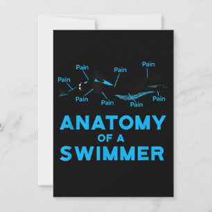 Swimming Fan Gifts Anatomy Of A Swimmer Invitation