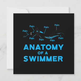 Swimming Fan Gifts Anatomy Of A Swimmer Invitation