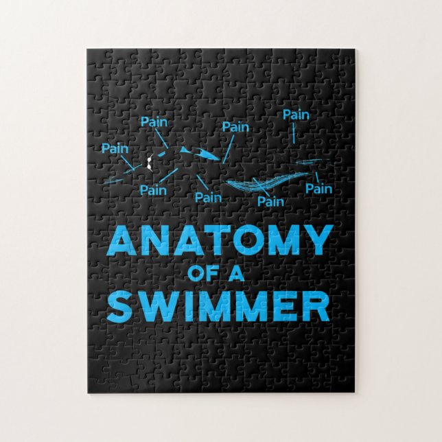 Swimming Fan Gifts Anatomy Of A Swimmer Jigsaw Puzzle (Vertical)