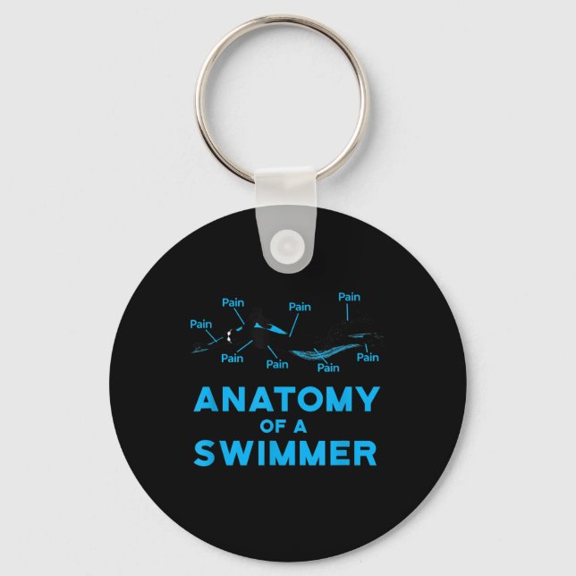 Swimming Fan Gifts Anatomy Of A Swimmer Key Ring (Front)
