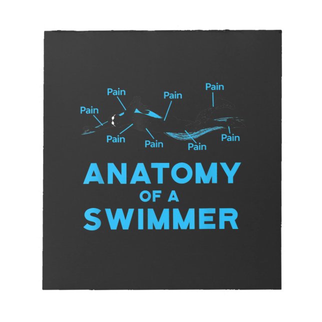 Swimming Fan Gifts Anatomy Of A Swimmer Notepad (Front)