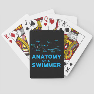 Swimming Fan Gifts Anatomy Of A Swimmer Playing Cards