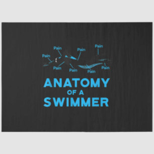 Swimming Fan Gifts Anatomy Of A Swimmer Tissue Paper