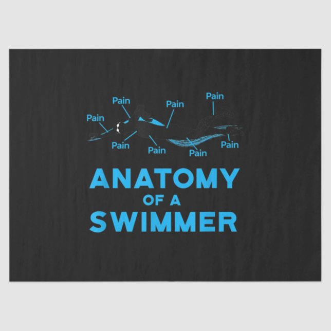 Swimming Fan Gifts Anatomy Of A Swimmer Tissue Paper (Front)