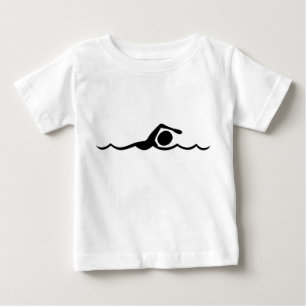 Swimming Figure - Black Baby T-Shirt