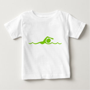 Swimming Figure - Martian Green Baby T-Shirt