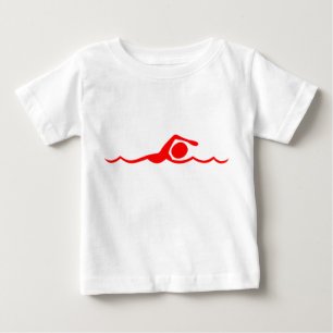 Swimming Figure - Red Baby T-Shirt