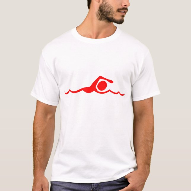 Swimming Figure - Red T-Shirt (Front)