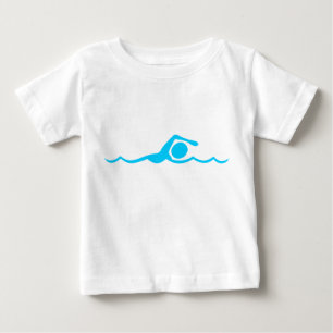 Swimming Figure - Sky Blue Baby T-Shirt