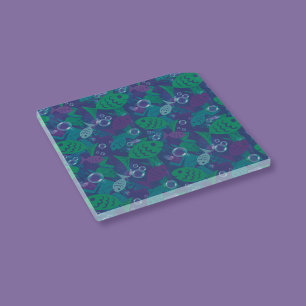 Swimming Fish and Bubbles Vibrant Reef Pattern Glass Coaster