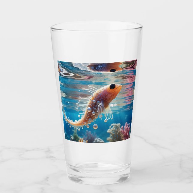 Swimming Fish Glass (Front)