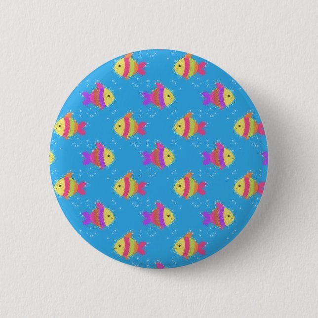 Swimming Fish Pattern 6 Cm Round Badge (Front)