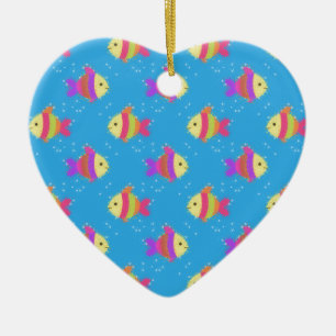 Swimming Fish Pattern Ceramic Tree Decoration