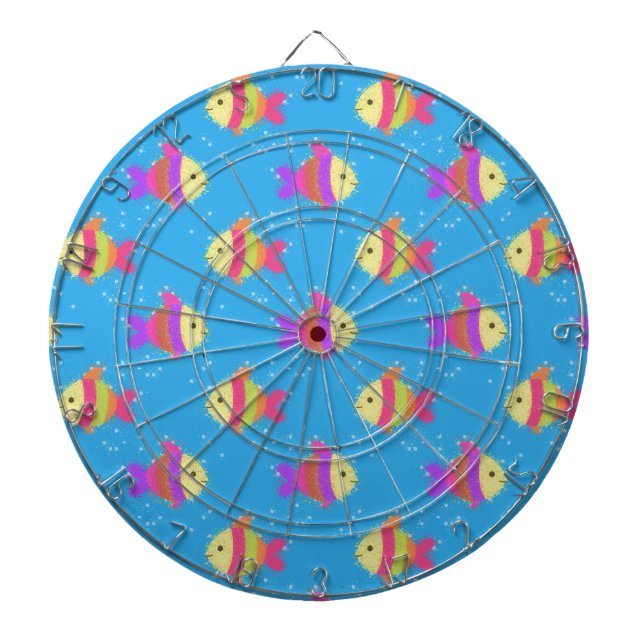 Swimming Fish Pattern Dartboard (Front)