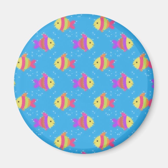 Swimming Fish Pattern Magnet (Front)