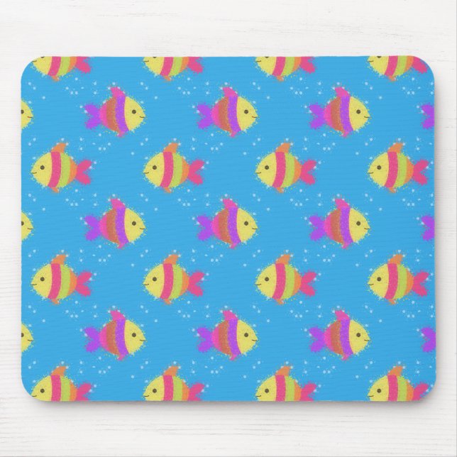 Swimming Fish Pattern Mouse Mat (Front)